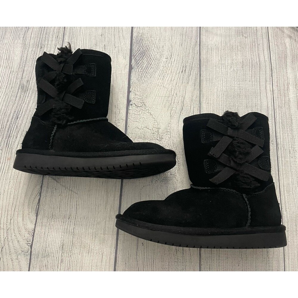 Black Ugg Uggs Koolaburra Little Girl Toddler Winter Boots, Size Youth 12